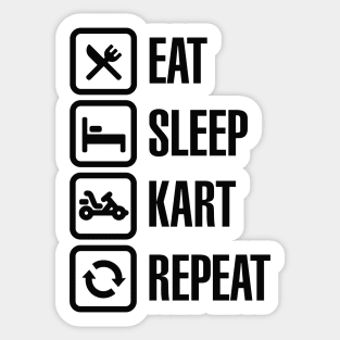 Eat sleep kart karting go-karts repeat Sticker